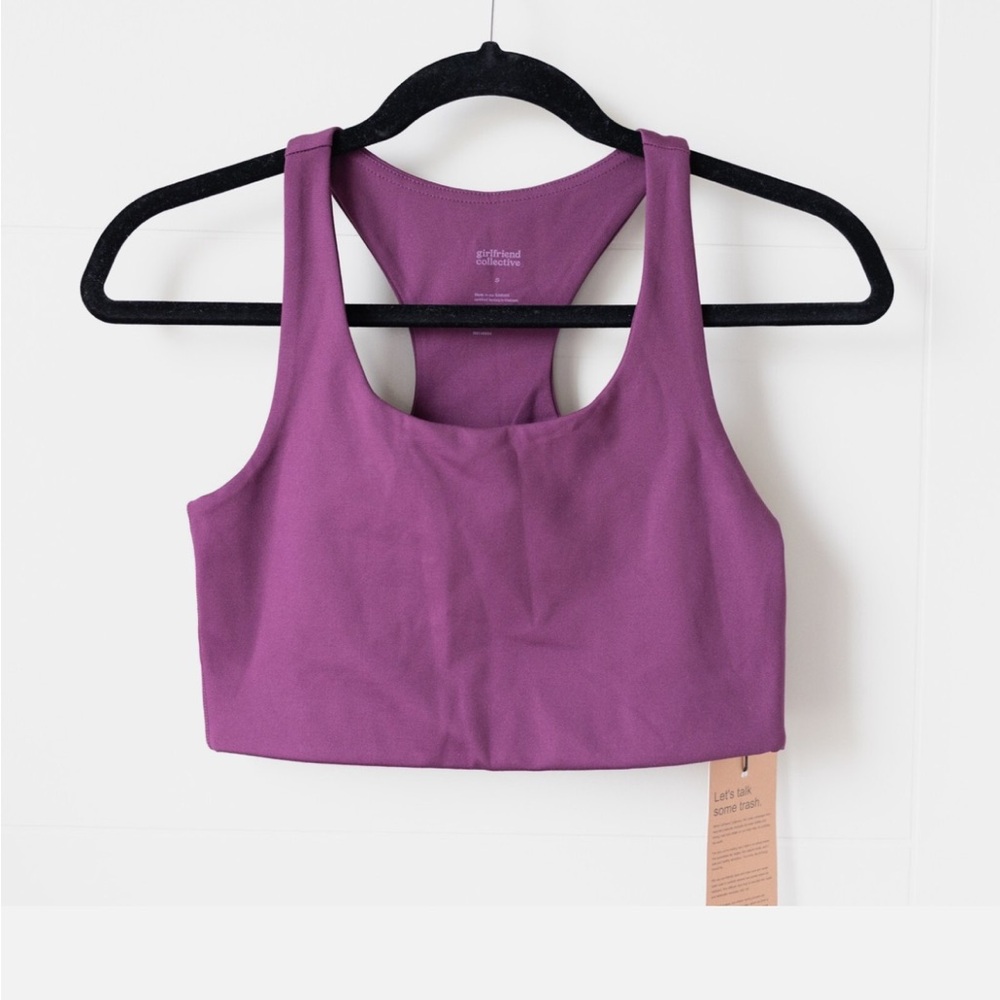NWT Girlfriend Collective Paloma Racerback Bra Plum Purple - Sz S Athleisure Gym